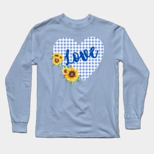 I stand with Ukrainian, sunflowers and heart, peace not war. Long Sleeve T-Shirt